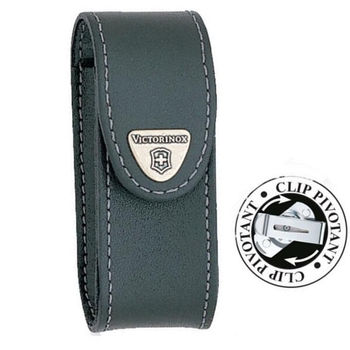 4.0520.31 Etui pour couteau suisse Victorinox 6 à 14 pièces en cuir noir et clip