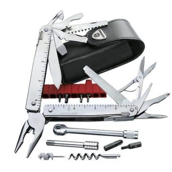 3.0339.L Victorinox Swisstool X and ratchet + leather case