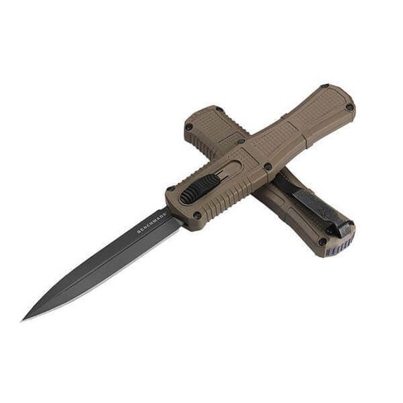 BEN3370GY-1 Automatic Benchmade Claymore Knife Brown opening OTF