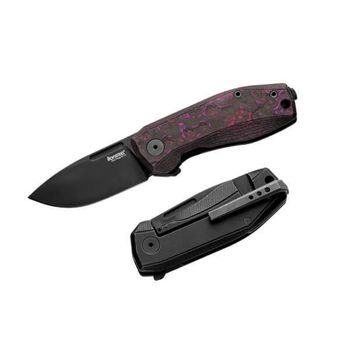 NA01.PH Lionsteel ‘Nano’ folding knife carbon fibre violet and titanium