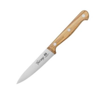 2C.750.10OL Due Cigni paring knife 10 cm blade ‘Tuscany’ olive wood