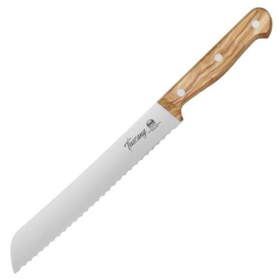2C.761.20OL Due Cigni bread knife 20 cm blade ‘Tuscany’ olive wood