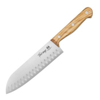2C.760.18OL Due Cigni santoku knife, 18 cm ‘Tuscany’ blade, olive wood