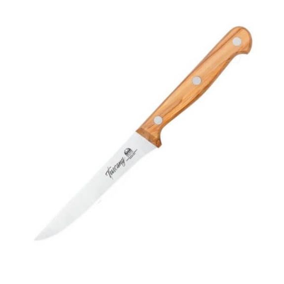 2C.765.11DUO Set of 2 Due Cigni steak knives 11 cm ‘Tuscany’ olive wood blade