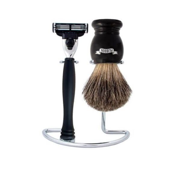 955825 Set 3 pièces Plisson Mach3® "Héritage" manche noir