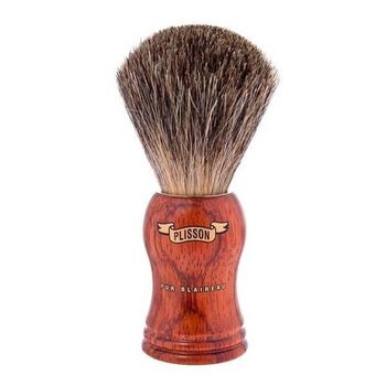 955530 Plisson "Heritage" Shaving Brush pure grey high mount Bubinga