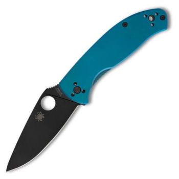 C122TIBLBKP - Spyderco folding knife Tenacious Titanium blue black blade