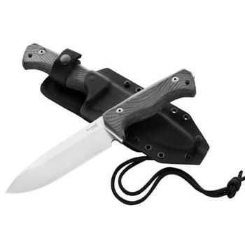 T6.3V.CVB Lionsteel ‘T6’ black micarta fixed knife