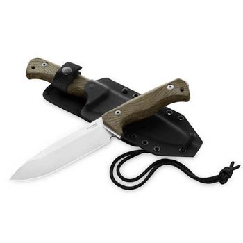 T6.3V.CVG Lionsteel ‘T6’ green micarta fixed knife