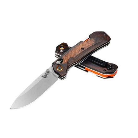 BEN15062 Benchmade Grizzly Creek folding knife stabilised wood