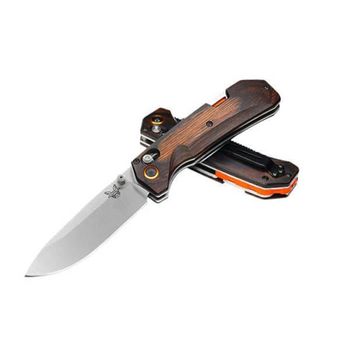 BEN15062 Benchmade Grizzly Creek folding knife stabilised wood