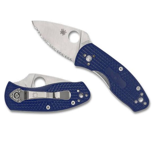 C148SBL Spyderco Ambitious Folding Knife Blue serrated