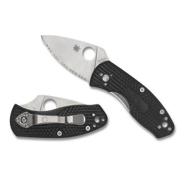 C148SBK Spyderco Ambitious folding knife black with serrated blade