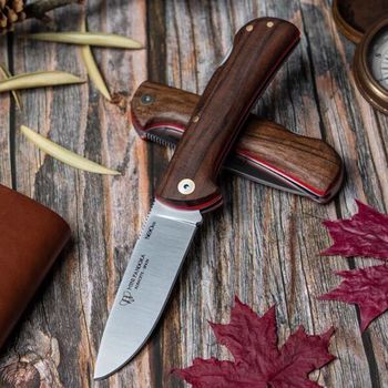 CUD-389G Cudeman Mini Pandora folding knife walnut