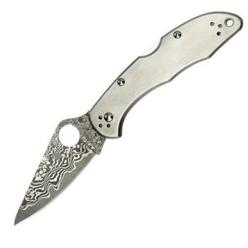 SPY C11TIPD Spyderco Delica 4 Titanium Damascus pocket knife