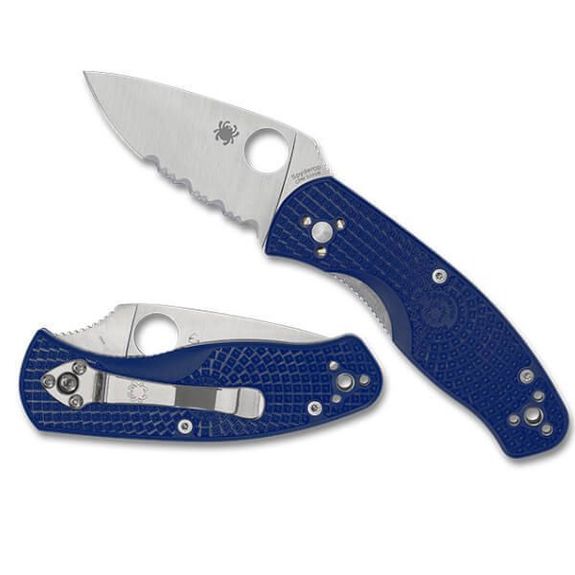 C136PSBL Spyderco Persistence Lightweight semi-serrated folding knife blue