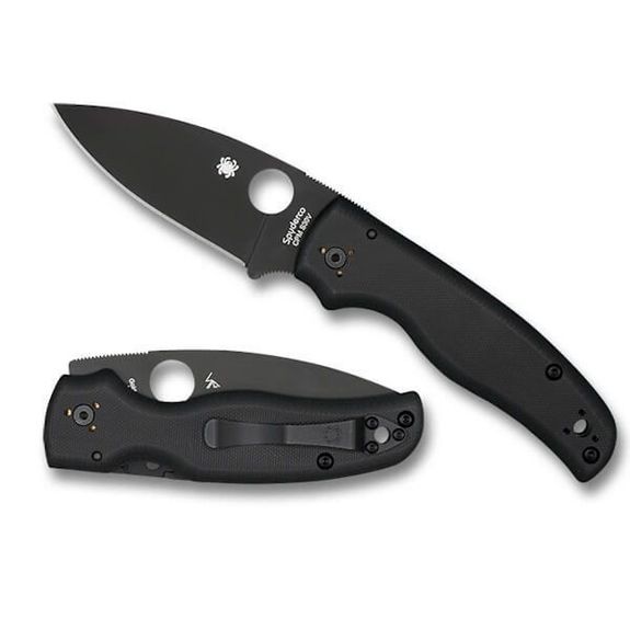 C229GPBK Spyderco Shaman all-black pocket knife