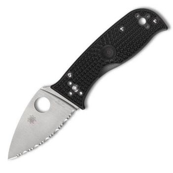 C69SBK3 Spyderco ‘LIL’ TEMPERANCE 3’ black serrated pocket knife