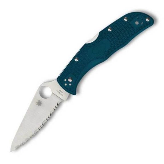 SPYC243FSK39 Spyderco Endela K390 Blue Serrated Pocket Knife