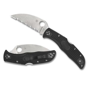 SPYC243FSWCBK Spyderco Endela Wharncliffe Serrated Pocket Knife