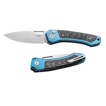TW.BLCF Lionsteel ‘TWAIN’ Folding Knife Titanium blue/carbon fibre