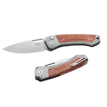 TW.GYCVN Lionsteel Klappmesser „TWAIN“ Titanium grau/micarta natur