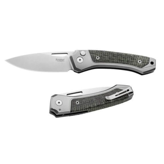 TW.GYCVG Lionsteel ‘TWAIN’ Folding Knife Titanium grey/micarta green