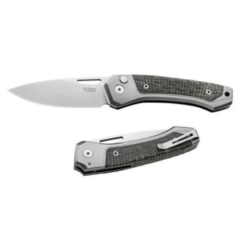 TW.GYCVG Lionsteel ‘TWAIN’ Folding Knife Titanium grey/micarta green