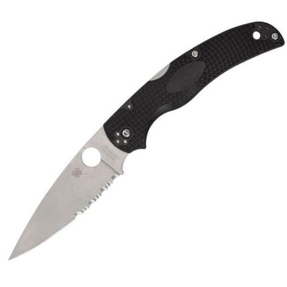 SPY-C244PSBK Spyderco Native Chief Mixed Folding Knife FRN handle