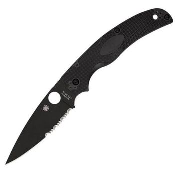 SPY-C244PSBBK Spyderco Native Chief semi-serrated folding knife FRN handle