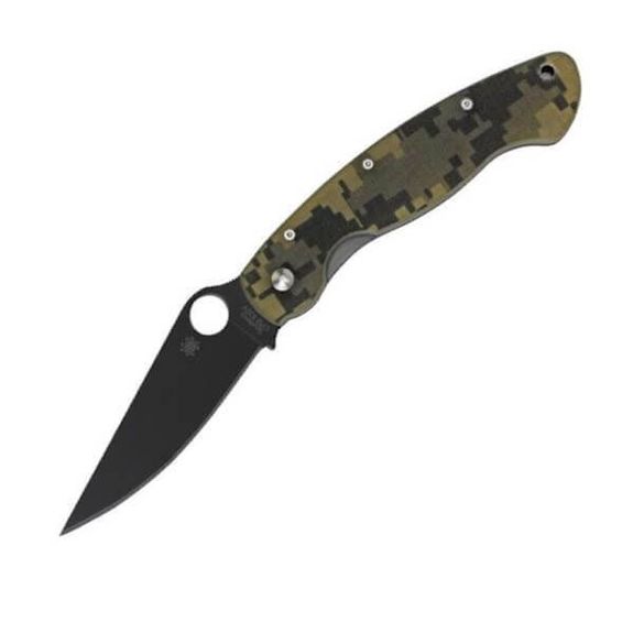 C36GPCMOBK Spyderco Military G10 camouflage folding knife
