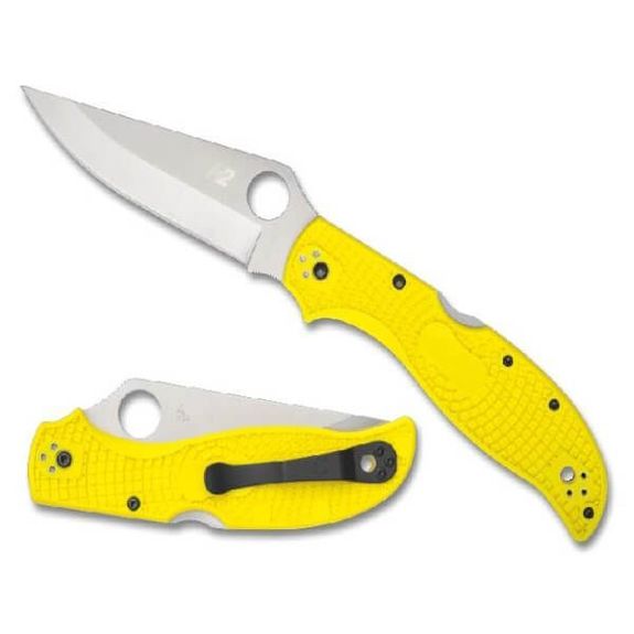 C258PYL Spyderco Stretch 2 XL Salt yellow pocket knife