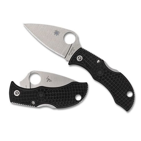 MBKLFP Spyderco ManBug folding knife black Leaf Shape blade