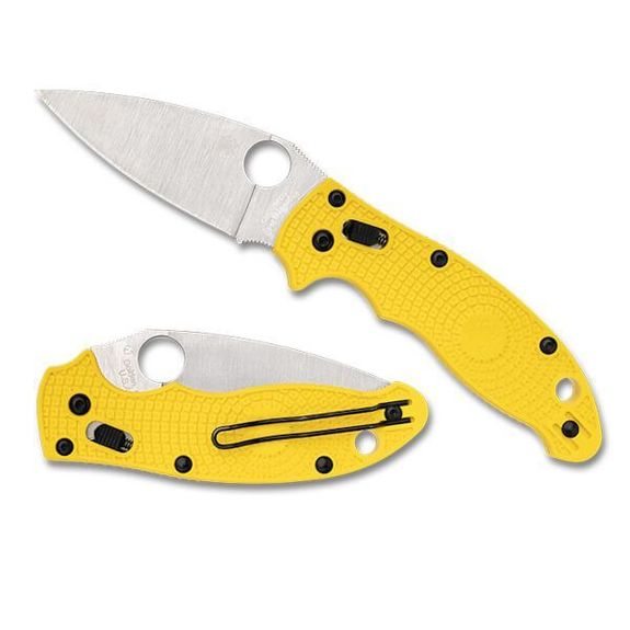 C101PYL2 Spyderco Manix 2 Salt yellow pocket knife