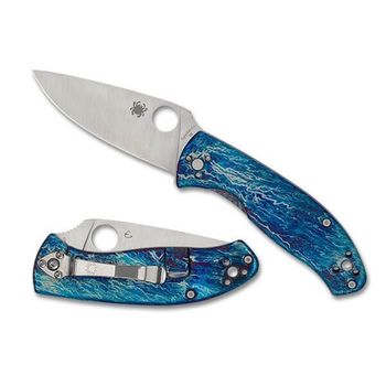 C122TIBLD2P - Spyderco folding knife Tenacious Titanium blue