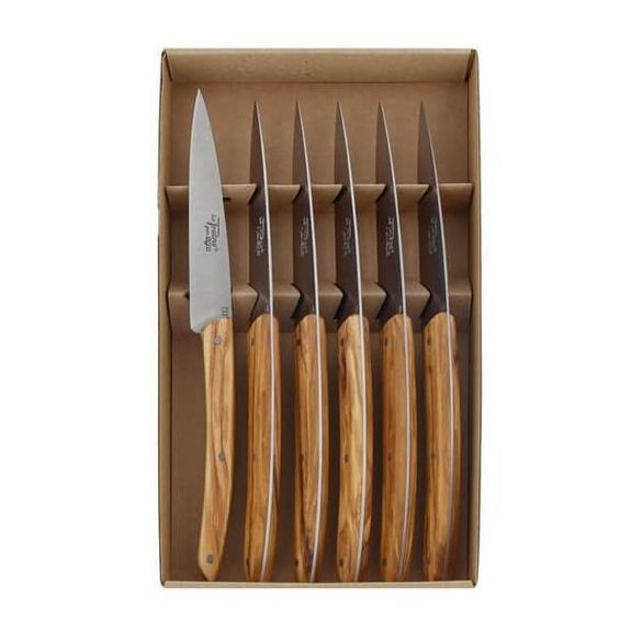 BJB.1023TC Coffret 6 couteaux de table BJB Le Thiers® "Campagne" olivier