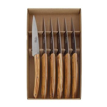 BJB.1023TC Coffret 6 couteaux de table BJB Le Thiers® "Campagne" olivier