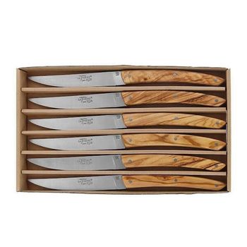 BJB.1023 Coffret 6 couteaux de table BJB "Le Thiers® " olivier