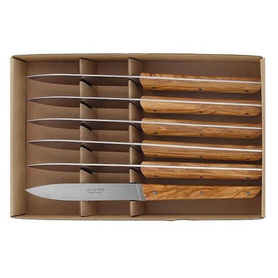 BJB.1311 Coffret 6 couteaux de table BJB "1948" olivier