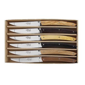 BJB.1039 Coffret 6 couteaux de table BJB "Le Thiers® " assortiment