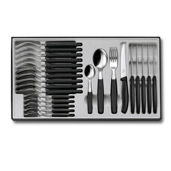 6.7233.24 Ménagère Victorinox 24 pièces SwissClassic steak noir