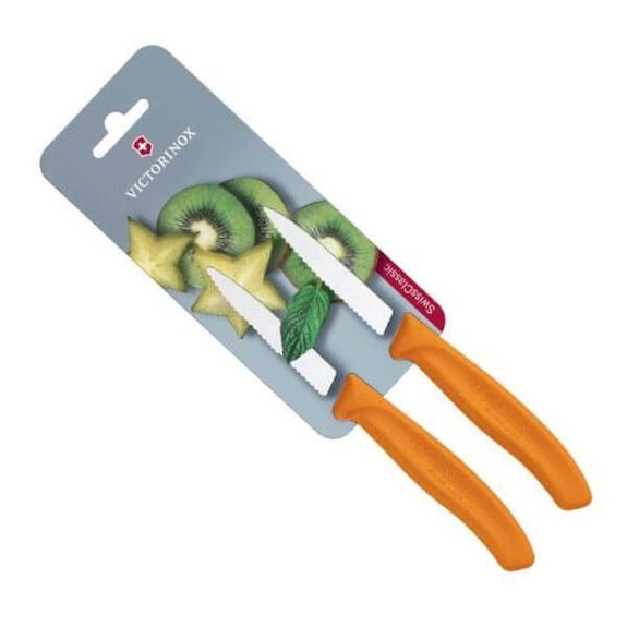 6.7636.L119B 2 couteaux d'office crantés Flashy Victorinox Swiss Classic 8cm