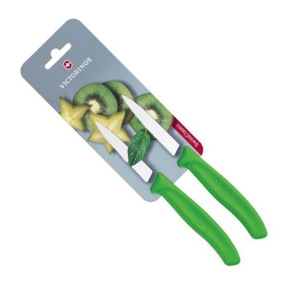 6.7636.L114B 2 Victorinox Swiss Classic 8cm Flashy serrated paring knives