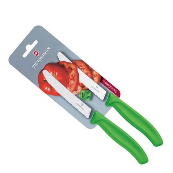 6.7836.L114B 2 Victorinox Swiss Classic 11cm Flashy Tomato Knives