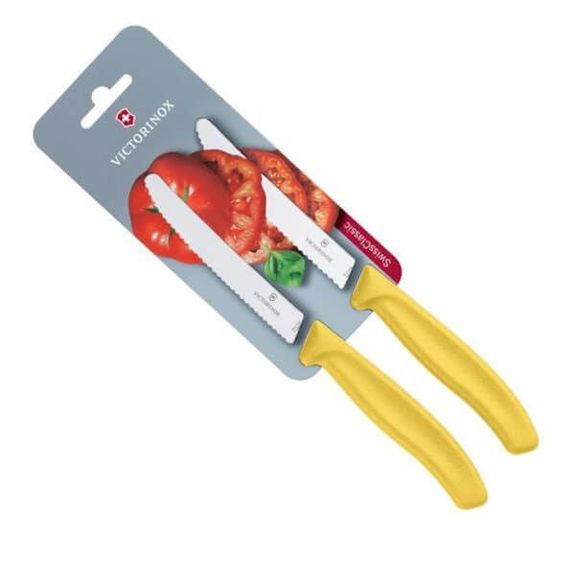 6.7836.L118B 2 Victorinox Swiss Classic 11cm Flashy Tomato Knives
