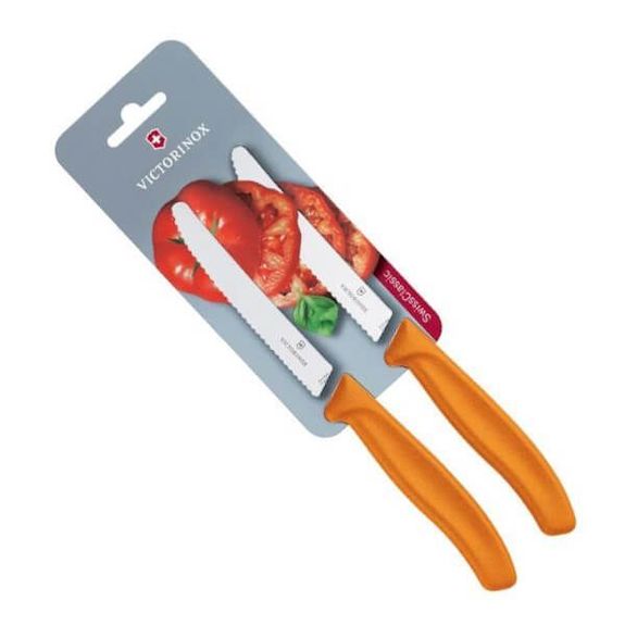 6.7836.L119B 2 Victorinox Swiss Classic 11cm Flashy Tomato Knives