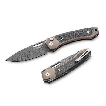 TW.DBR Lionsteel Klappmesser „TWAIN“ Titanium/Kohlefaser Damast
