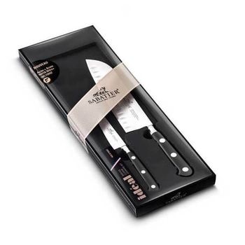 892180 2er-Set Sabatier Geschmiedet Office+Santoku mit Wabenstruktur