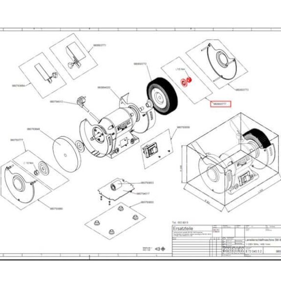 9 8089 3777 Dick SM-90/SM-100 flange and nut