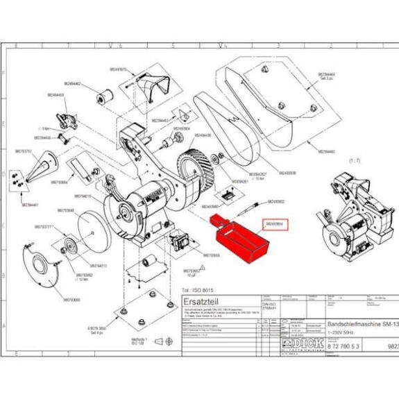 9 8249 3854 Water tray for Dick SM-130